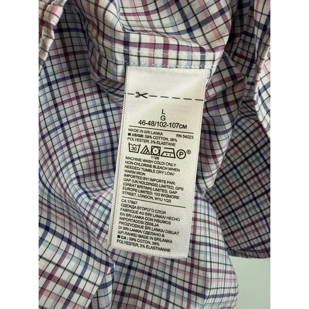 Banana Republic Men's Multicolor Plaid Slim Flex Fit Button-Up Shirt L